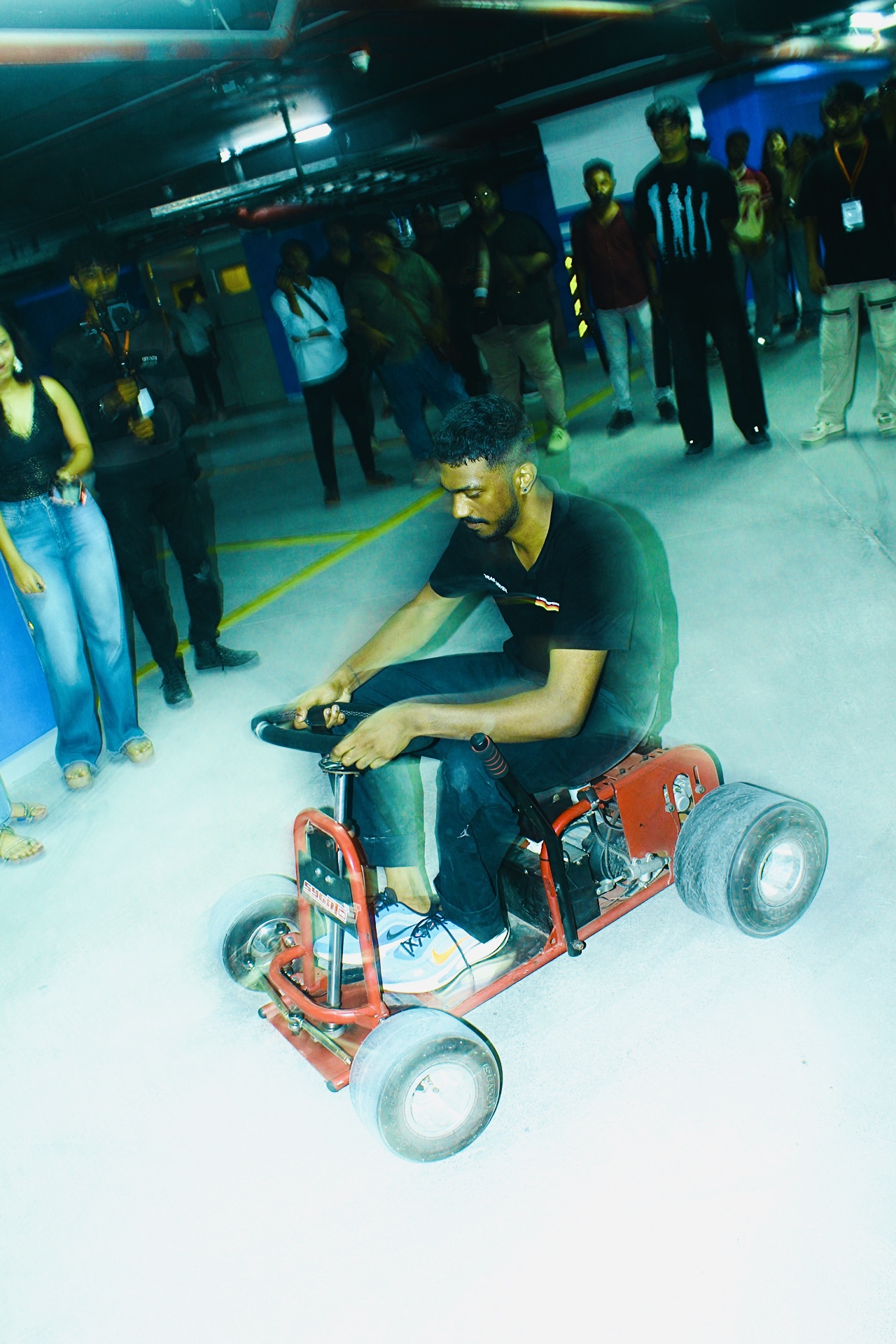 Motorsport event participant on go-kart